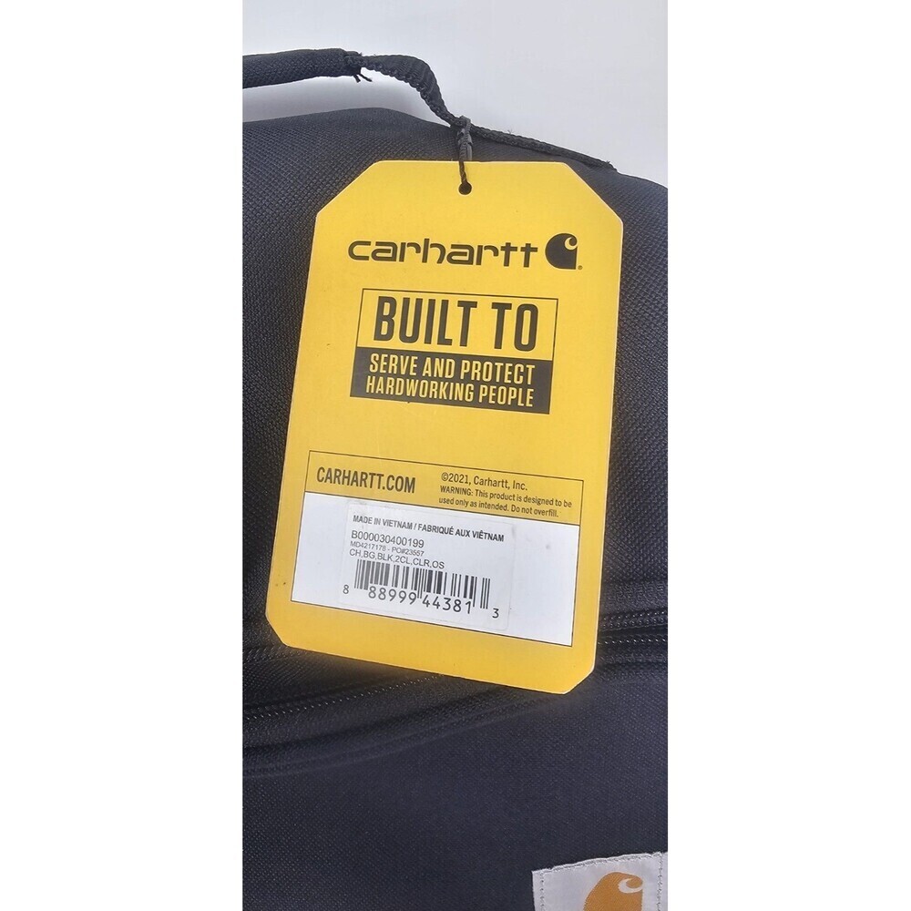 Carhartt Deluxe Dual Compartment Insulated Lunch Cooler Bag Black 12 Can Capacit - Picture 8 of 8